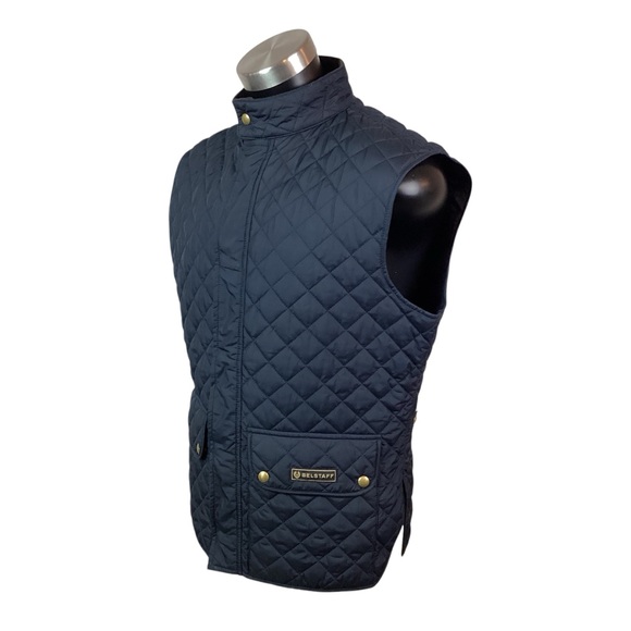 Belstaff Reversible Mens XL Quilted Snap Front Vest Navy - Picture 6 of 16